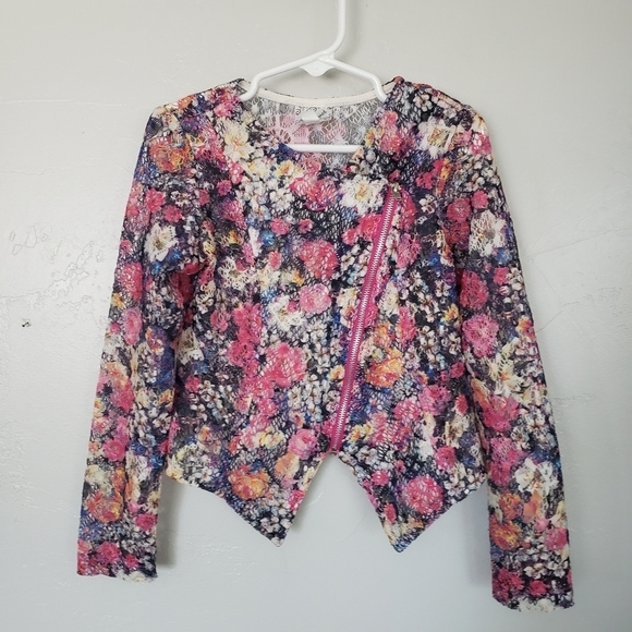 D-signed Disney Little Girls Small Colorful Lace Long Sleeve Side Zip Jacket Top - Picture 1 of 6